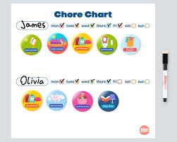 Chore Chart For Two Kids Family Chore Board Tasks For Kids To Do List For Children Dry Erase Magnetic Visual Reminders Responsibility