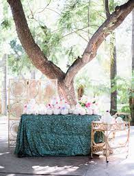 A Tropical Glam Wedding In Los Angeles Green Wedding Shoes Tropical Wedding Decor Wedding Drink Station Rustic Wedding Decor
