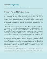 What Are Types Of Stylistics Free Essay Example