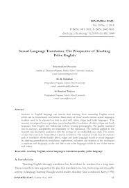 1.biasanya makanan atau permainan 2.lazimnya berlaku dikalangan kanak2 manifestasi klinikal : Pdf Sexual Language Translation The Perspective Of Teaching Polite English