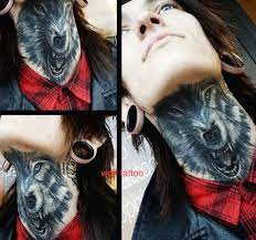 Cross neck tattoo designs for men. Wolf Throat Tattoo Design And Art Throat Tattoo Rose Neck Tattoo Neck Tattoo