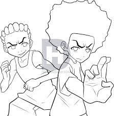 A must see for all coloring page fans. Boondocks Drawing Drawing Tutorial Easy