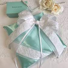 アシンメトリーリボン ティファニーブルーのリングピロー リングピロー ティファニー ティファニーブルー