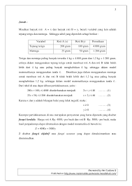 Contoh soal cerita program linear dan pembahasan. B Menentukan Model Matematika Dari Soal Cerita