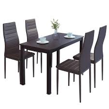 Add modern farmhouse style to your home with the. Dining Table And Chairs Set Of 4 Black Wooden Dining Table And 4 Black Faux Leather Padded Chairs Kitchen Dining Table Set Black Table And 4 Chairs Buy Online In Antigua And Barbuda At
