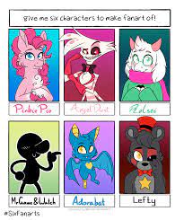 2454221 - safe, artist:chu-and-sparky-127, pinkie pie, arachnid, bat, bear,  demon, earth pony, goat, humanoid, pony, robot, spider, undead, anthro,  adorabat, amputee, angel dust (hazbin hotel), animatronic, anthro with  ponies, black sclera, bowtie,