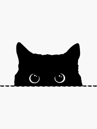 Black Cat Peeking Sticker By Nameonshirt 2020 Black Cat Sanat Kara Kedi Siyah Kedi Dovmeler