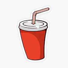 Red Paper Soda Cup With A Straw Sticker By Pisarovsky In 2021 Red Paper Stickers Soda Cup