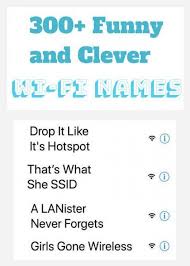 A Complete List Of Funny Clever And Cool Wifi Names Funny Wifi Names Clever Wifi Names Wifi Names