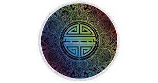 The yin and yang symbols are the sole representative of the existence of perfect harmony in the lives of chinese. Chinese Symbol For Happiness And Long Life Beach Towel 150cm Round Beach Towel Matt Blatt