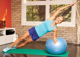 Side Plank On Ball W Arm Extension Place One Elbow On A Stability Ball And Lift Your Hips To Come Into A Side Plank Keep Your Top Leg Staggered In Front Of