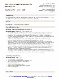 assembly technician resume samples