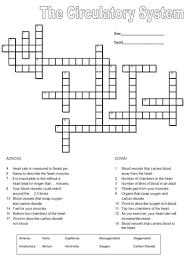 Every word in the puzzle can be deduced and is related, not to say shown, in the picture. The Heart And Circulatory System Crossword Puzzle Teaching Resources