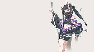 However, you will discover what he lacks for in personality, he makes up for with pure power. Hd Wallpaper Oni Girl Mask Horns Original Characters Black Hair Katana Wallpaper Flare