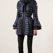 Moncler Jackets Coats Moncler Couperin Navy With Black Aline Pleated Jacket Coat Size Small Poshmark