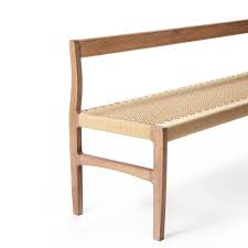 Where chairs can complete a formal dining experience, benches are a great way to create a relaxed and fun atmosphere for adults and children alike. Giacomo Bench With Back Solid White Oak With Handwoven Danish Cord Seat 48 For Sale At 1stdibs Dining Bench With Back Modern Dining Bench Benches For Sale