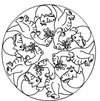 Ausgestorbene Tiere Mandala Im Kidsweb De Ausgestorbene Tiere Tiere Dinosaurier
