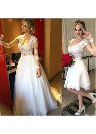 Buy Discount Gorgeous Tulle Scoop Neckline 2 In 1 Wedding Dresses With Lace Appli Vestidos De Novia Convertibles Vestidos De Novia Vestido De Novia Desmontable