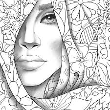 1061 x 1600 file type. Printable Coloring Page Girl Portrait And Clothes Colouring Etsy