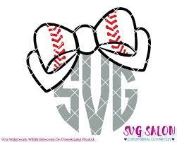 Download Baseball Bow Monogram Svg Cut File Set For Custom Shirts
