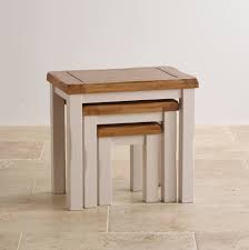 The anette nest of tables are a stunning set of tables that combine versatility and functionality with distinctive retro styling. China Morden White Painted Oak Solid Wood Nest Table China Furniture Morden