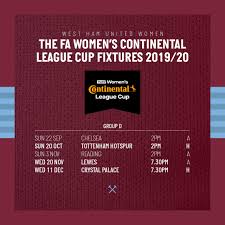 Game results and changes in schedules are updated automatically. West Ham United S 2019 20 Continental League Cup Fixtures Revealed West Ham United