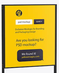 Free for personal and commercial use. Stand Mockup In Indoor Advertising Mockups On Yellow Images Object Mockups