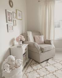 Neutral White Gold And Blush Pink Nursery Beige Rocker Glider Baby Girl Rocking Chair Pink Flowers Baby Room Decor Blush Pink Nursery Baby Girls Nursery