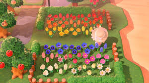 Animal Crossing New Horizon Rainbow Flower Garden In 2020 New Animal Crossing Garden Animals Animal Crossing
