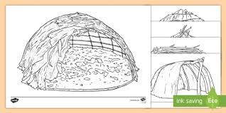Aboriginal kangaroo coloring page from aboriginal art category. Australian Aboriginal Shelters Colouring Pages