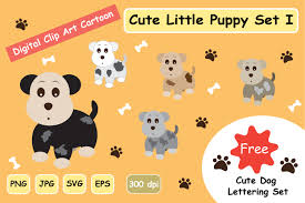 Panda | free svg image in public domain. Cute Little Puppy Clipart Dog Set 1 Graphic By Jennythip Creative Fabrica