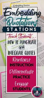 Embedding Quotations In Research Papers Mla And Writing Practice Activities Teaching Writing Middle School Writing Writing Practice