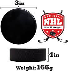 Like the weight, how thick an ice hockey puck is also remains the same throughout all levels of ice hockey. Amazon Com Csg 166gm Ice Hockey Puck Official Size Weight Sports Outdoors