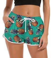 Idgreatim Women Swim Shorts Drawstring Surf Beach Boardshorts Quick Dry Swimwear Bottom Workout Gym Sport Hot Pants Swim Shorts Women Swimwear Bottom Workout