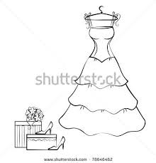 Illustration Of Clothes Rack With Wedding Dress Stock Vector Wedding Dresses Dresses Clip Art