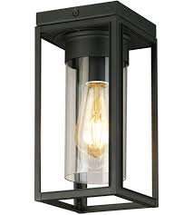 Modern and contemporary styles of exterior flush mount lights may incorporate minimalist design elements like matte black. Eglo 203667a Walker Hill 1 Light 5 Inch Matte Black Outdoor Flush Mount