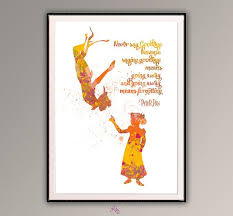 Peter Pan And Wendy Never Say Goodbye Quote From Disney Poster Watercolor Art Nursery Printing Room Wall Decor A Hanging Wall Art Nursery Art Disney Posters