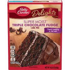 Melted unsweetened chocolate (cooled) 1 tsp. Betty Crocker Super Moist Delights Triple Chocolate Fudge Cake Mix Bettycrocker Com