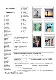 Vocabulary Activity Human Rights Vocabulary Activities Vocabulary Vocabulary Worksheets