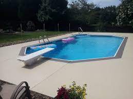 After we have degreased the pool deck, and hosed it off thoroughly (be careful not to get the tsp in the pool water), we can acid etch the concrete and/or previous deck coatings. How To Revive A Pool Deck With Decorative Concrete Port Aggregates