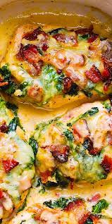 Spinach And Bacon Chicken Bake Chicken Bacon Recipes Recipes Chicken Recipes
