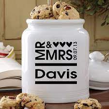 Mr And Mrs Personalized Cookie Jar Personalized Cookie Jar Personalized Cookies Great Wedding Gifts
