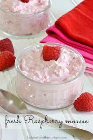 Fresh Raspberry Mousse Light Dessert Easy Dessert Recipe Recipe Raspberry Mousse Desserts Light Desserts