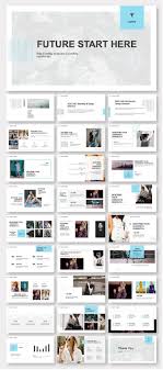 Blue Clean Business Report Powerpoint Template With Images Powerpoint Design Templates