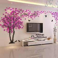 Wolpin wall stickers wallpaper (45 x 500 cm), living room, bedroom, textured embossed decal floral home decoration, diy self adhesive, gold. Amazon Com Duzhome Wall Stickers Large Size Tree Acrylic Decorative 3d Wall Sticker Diy Art Tv Background Wall Poster Home Decor Bedroom Living Room Wallstickers Home Kitchen