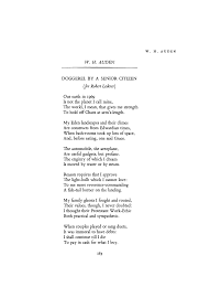 Doggerel By A Senior Citizen By W H Auden Poetry Magazine Poetry Magazine Poetry Poetry Foundation