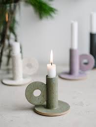 Loop Candleholder Green Fine Little Day In 2020 Clay Candle Holders Diy Ceramic Candle Holders Clay Candle Holders