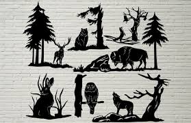 Tree stencil for wall fabric origami wall stencil patterns drawings japanese drawings tree drawing silhouette stencil stencils wall cherry blossom tree. Animal Scene Svg Forest Dxf Stencil Wildlife Dxf For Plasma Etsy In 2021 Animals Svg Scroll Designs