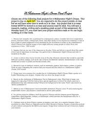 When to use a cover letter? A Midsummer Night S Dream Final Project Choose One Of The