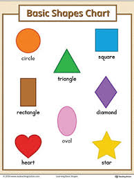 basic geometric shapes printable chart color